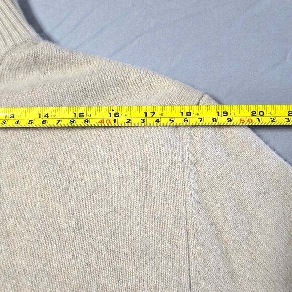 Tailorbird Sz Large Mens Beige 1/4 Zip 2 Ply Cashmere Pullover - Picture 5 of 7